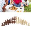 32 Pieses Wooden Chess Pieces Only, Wood Chessmen for Chessboard, Replacement of Missing Pieces view 4