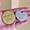 20/50/100Pcs Personalized Name Date Tag Custom Acrylic Circle Heart Cupcake Topper Tag Happy Birthday Wedding Baby Baptism Party Supplies Gift(100Pcs) view 3
