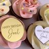 20/50/100Pcs Personalized Name Date Tag Custom Acrylic Circle Heart Cupcake Topper Tag Happy Birthday Wedding Baby Baptism Party Supplies Gift(100Pcs) view 4