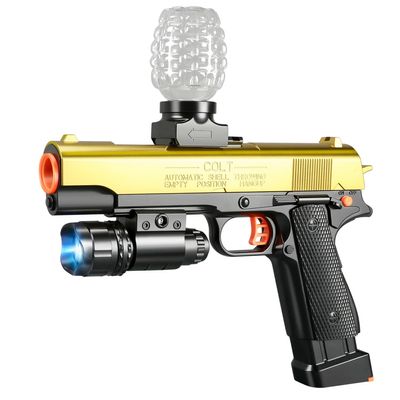 Electric Pistol - Splat Pistol with Manual-Automatic Dual Mode, Electric Orby with Linked Shooting Effect, Splatter for Ages 16 Years Old and Up and AdultsGold 