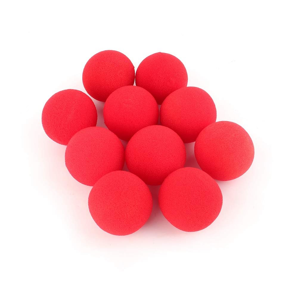 10Pcs Red Sponge Soft Ball, Magic Sponge Balls Combo Close up Magic Street Classical Comedy Trick Props Balls