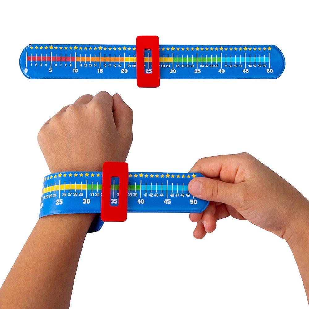 Fun Express 8 3/4" x 1 3/4" 50th Day of School Count to 50 Slap Bracelets - 24 Pieces