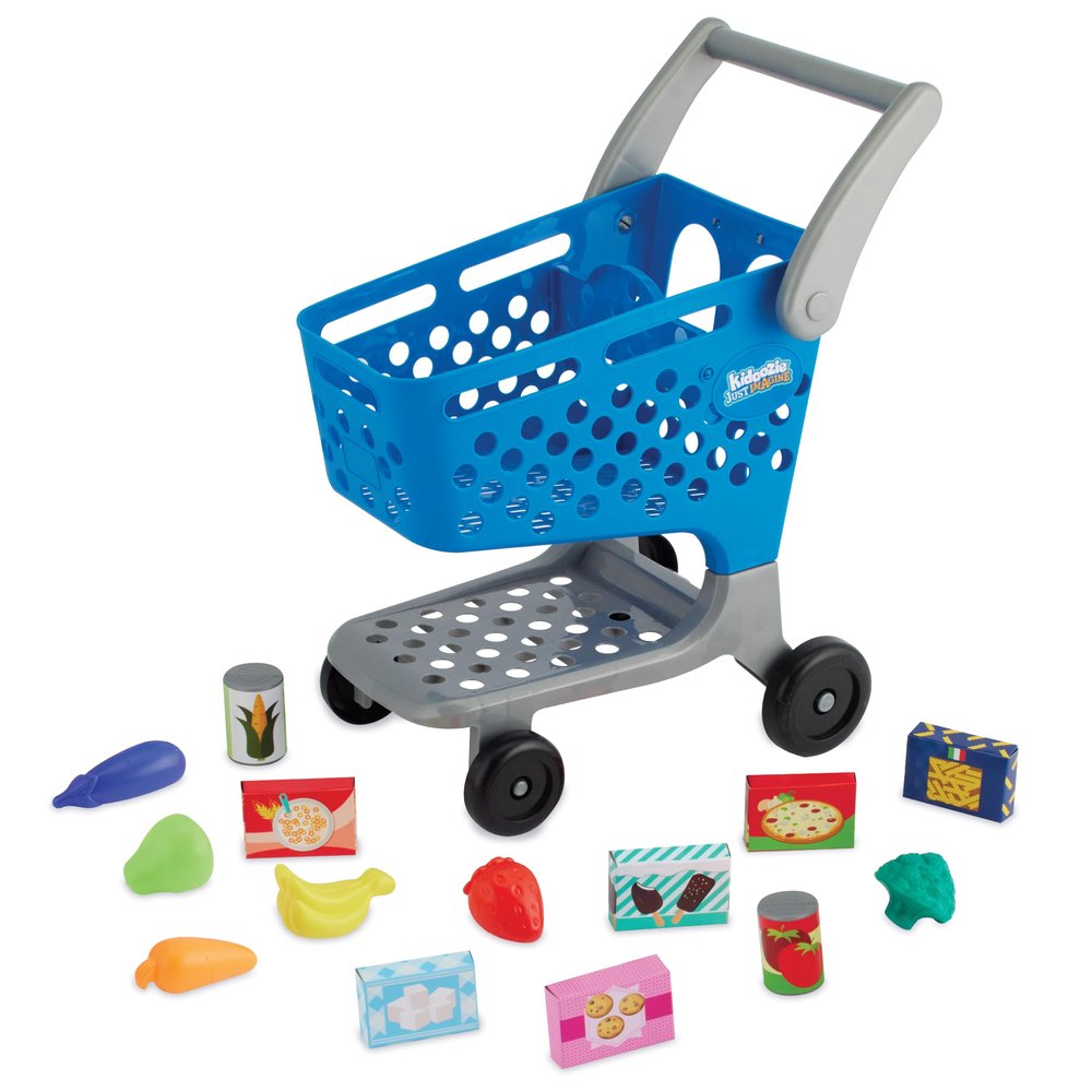 Kidoozie Just Imagine Shopping Cart Playset Age 2+ Pretend Play Kitchen Food Grocery Cart
