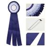 First Second Place Rosette Ribbon Badge, Exquisite Small Medal Award for Game Winners with Stylish Satin Design Blue (Blue) view 2