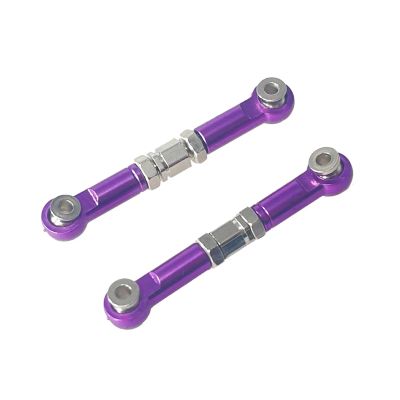 RC Car Accessories Compatible with MJX for Hyper Go 14209 14210 H14BM 1/14 Accessories Remote Control Rc Car Parts Metal Upgrade Front Steering Rod Parts(Purple)