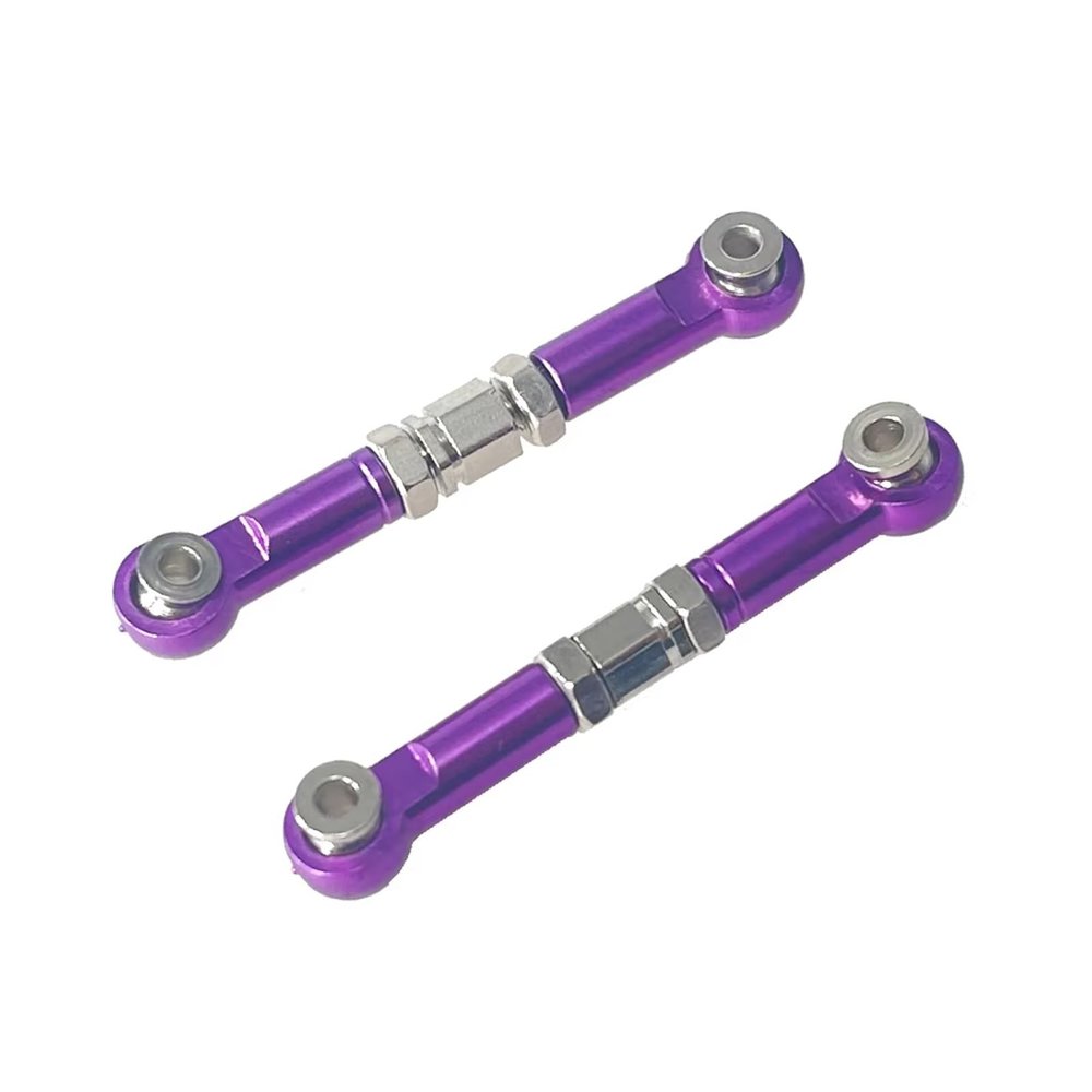 RC Car Accessories Compatible with MJX for Hyper Go 14209 14210 H14BM 1/14 Accessories Remote Control Rc Car Parts Metal Upgrade Front Steering Rod Parts(Purple)