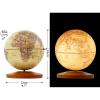 FADCAIYD Clear Built in LED Globe, Touch Music Globe, Easy-Read High Clear Map World Globe, Geographic Earth Globe with Wooden Stand Rotating view 2