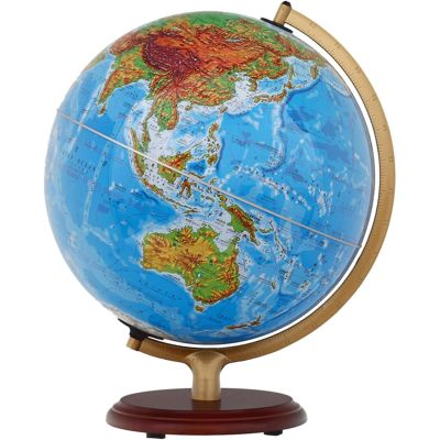 FADCAIYD Clear Dia 10-inch/25CM Globe, Colorful Easy-Read High Clear Map Geographic World Globe, Chinese and English Bilingual Earth Globe Rotating
