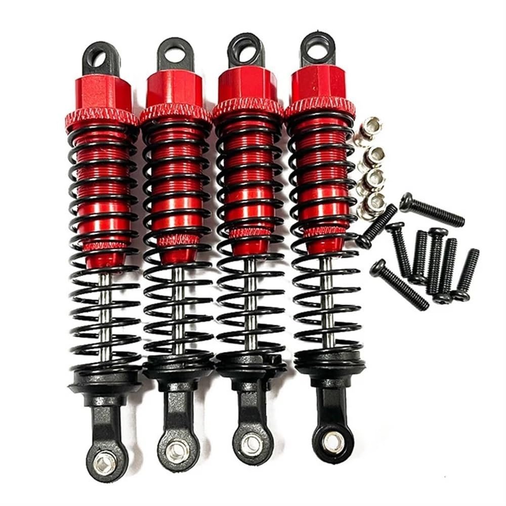 4Pcs Metal Oil Shock Absorber Damper Compatible with 1/12 1/16 RC Cars Compatible Upgrade Parts Accessories(RED)