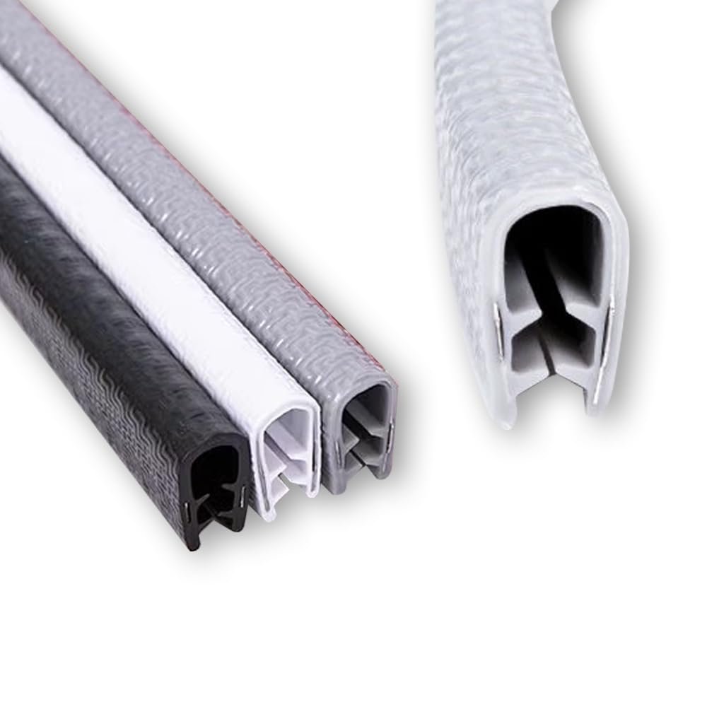 SXHJDY 17Ft Rubber Bumper Guard Strip, U Channel Edge Corner Protector, Car Doors Protector Strip Seal Strip with Metal Clips, for Sheet Metal Table Corners(Gray,3-6mm)