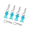 DUHWQ 4 Pcs Stainless Steel R Type Body Clips with Tab Suitable Compatible with 1/8 1/10 1/12 RC Crawler(Blue) view 1