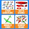 Bedwina Glider Planes Bulk 12-Pack 8-Inch Bomber Airplane Gliders for Kids, Foam Paper Airplane Kit For Birthday, Goodie Bag Stuffers Party Favors For Kids Great Paper Airplanes For Outdoor Flying Toy view 2