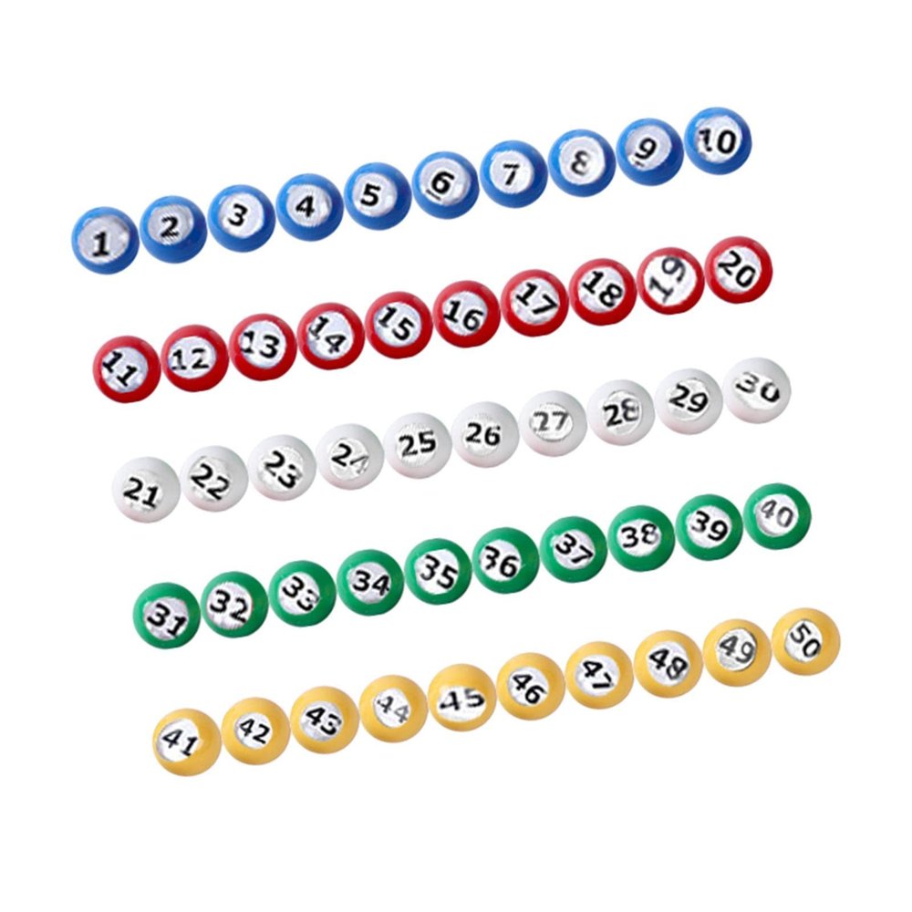 JWQFBC Bingo Ball Raffle Balls Direct Replace Supplies Portable Universal Counting Balls Calling Balls for Bingo Parties, 1 to 50