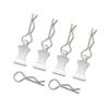 DUHWQ 4 Pcs Stainless Steel R Type Body Clips with Tab Suitable Compatible with 1/8 1/10 1/12 RC Crawler(Silver) view 1