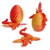 Flavery 3D Printed Flying Dragon in Egg - 9" Flexible Winged Dragon Inside, Easter Egg, Colorful Fidget Toy, Birthday Gift, Desk Pet Figure (Red Gold) view 1