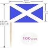 100 Pcs Scotland Flag Scoland Toothpick Flags, Cocktail Picks Mini Stick Cupcake Toppers Country Picks Party Decoration Celebration Cocktail Food Bar Cake Flags  view 2
