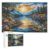 Stained Glass Flower 1000 Piece Puzzle for Adults, Adults Challenging Game Creative Kits, Impossible Puzzle, Family Decoration Puzzle view 1