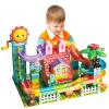 XYNGU Kid Marble Run Building Blocks with Elevator Spiral Lift,Gift Toy Bricks Marble Maze Ball Race Track Set with Motorized Elevator,Big Blocks Educational STEM for 3 4 5 6 7 8 Year Old Boys Girls view 1