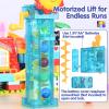 XYNGU Kid Marble Run Building Blocks with Elevator Spiral Lift,Gift Toy Bricks Marble Maze Ball Race Track Set with Motorized Elevator,Big Blocks Educational STEM for 3 4 5 6 7 8 Year Old Boys Girls view 2