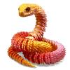30 Inch 3D Printed Snake - Movable Articulated Snake, Perfect 3D Printed Animals for Educational Toys! Must-Have Toys for Kids and Collectors, Home Office Executive Desk Decor (Pink Gold) view 1