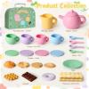 Golray Silicone Tea Sets for Toddlers 3-5, 22pcs Washable Tea Party Set with Storage Box/ Picnic Cloth, Pretend Play Kitchen Accessories Birthday Gifts Girls Toys for Kids 3 4 5 6 Years Old view 2