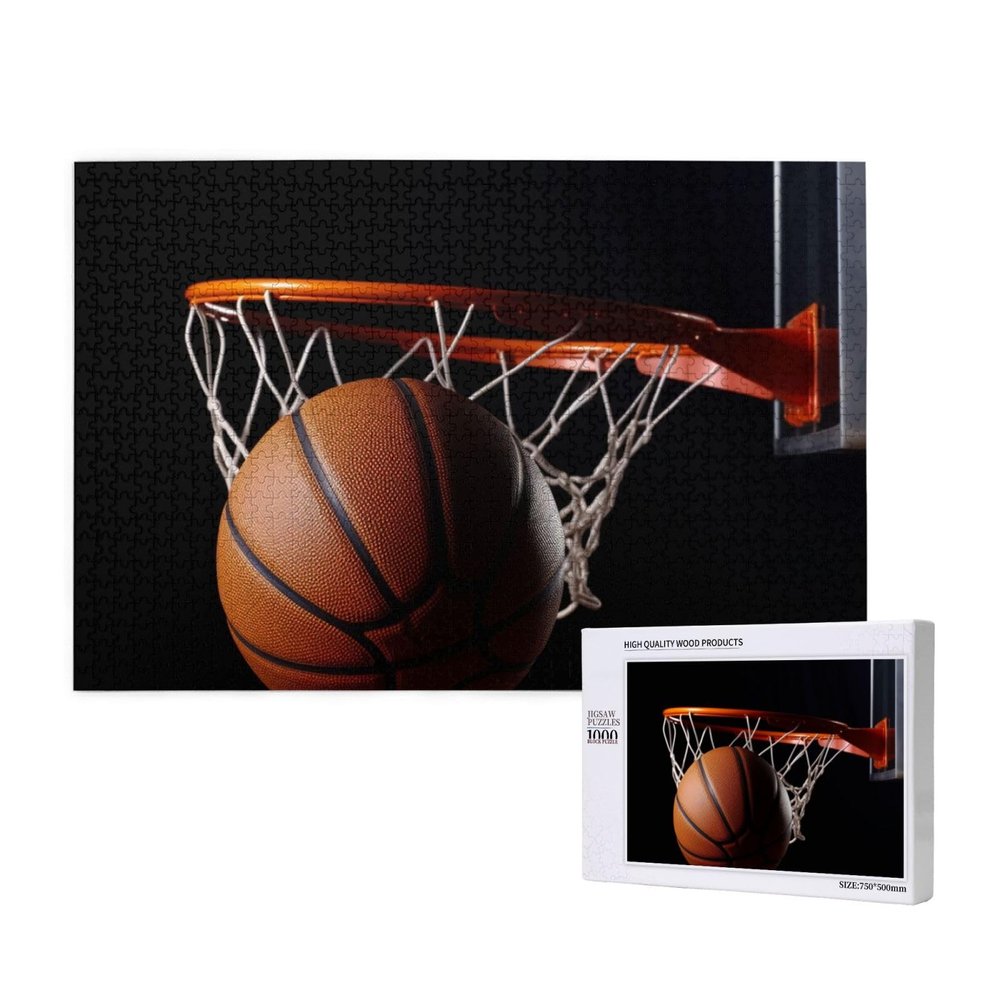 Basketball Jigsaw Puzzle 1000 Pieces for Adults Personalized Wooden Puzzle Gifts Modern Home Decor Wall Art for Family Wedding Friend