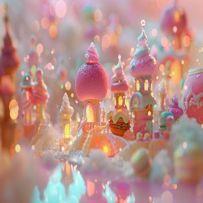 1000 Adult Puzzles, Miniature Landscapes of Stunning Candy Cities, Suitable for Puzzle Enthusiasts' Entertainment Activities