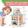 Udeas Pre-Assembled 5 in 1 Wooden Activity Cube. Educational Learning Toy for Kids with Bead Maze, Shape Sorter and Music Gears. for Toddlers 18 Month+. Birthday Gifts for Boys and Girls view 3
