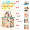 Udeas Pre-Assembled 5 in 1 Wooden Activity Cube. Educational Learning Toy for Kids with Bead Maze, Shape Sorter and Music Gears. for Toddlers 18 Month+. Birthday Gifts for Boys and Girls view 4
