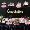 12Pcs Pink Graduation Decorations Honeycomb Centerpieces, Class of 2026 Graduation Centerpieces for Tables Pink and Black Congrats Grad Graduation Table Decorations, Pink Graduations Table Toppers view 4