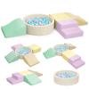 Hoohtoot Foam Climbing Blocks for Toddler: with 4-Piece PU Leather Climbing Toys and a Ball Pit - Foam Ball Pit for Toddlers - Climbing Toys Indoor for Kids Crawling (Yellow Climbing Blocks) view 1