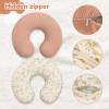 2Pcs Nursing Pillow Cover, Cotton Nursing Cover, Hidden Zip Nursing Pillowcover, Easy to Fit Nursing Cover, Flexible Easy to Use Nursing Pillowcover, Pillow Slipcover for Baby Girls Boys Newborn view 4