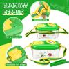 Halloscume 4 Sets Bug Catcher for Kids Students Insect Catching Kit Collector Bug Box with House, Butterfly Net, Tweezer, Cage Habitats Container Collection Explorer Gift (Green) view 3