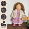 14 Inch Handmade Waldorf Doll Baby with Pink Knit Jacket - Soft Rag Doll, for 2 Year Old Girl or Boys view 2