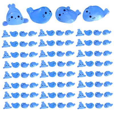 100Pcs Mini Resin Animals Cute Seals Luminous Mini Sea Creatures 4 Styles Seal Pup Glow In The Dark Mini Sea Animals Diy Tiny Animals Figures For Fairy Garden Landscape Aquarium,Mini Sea Creatures