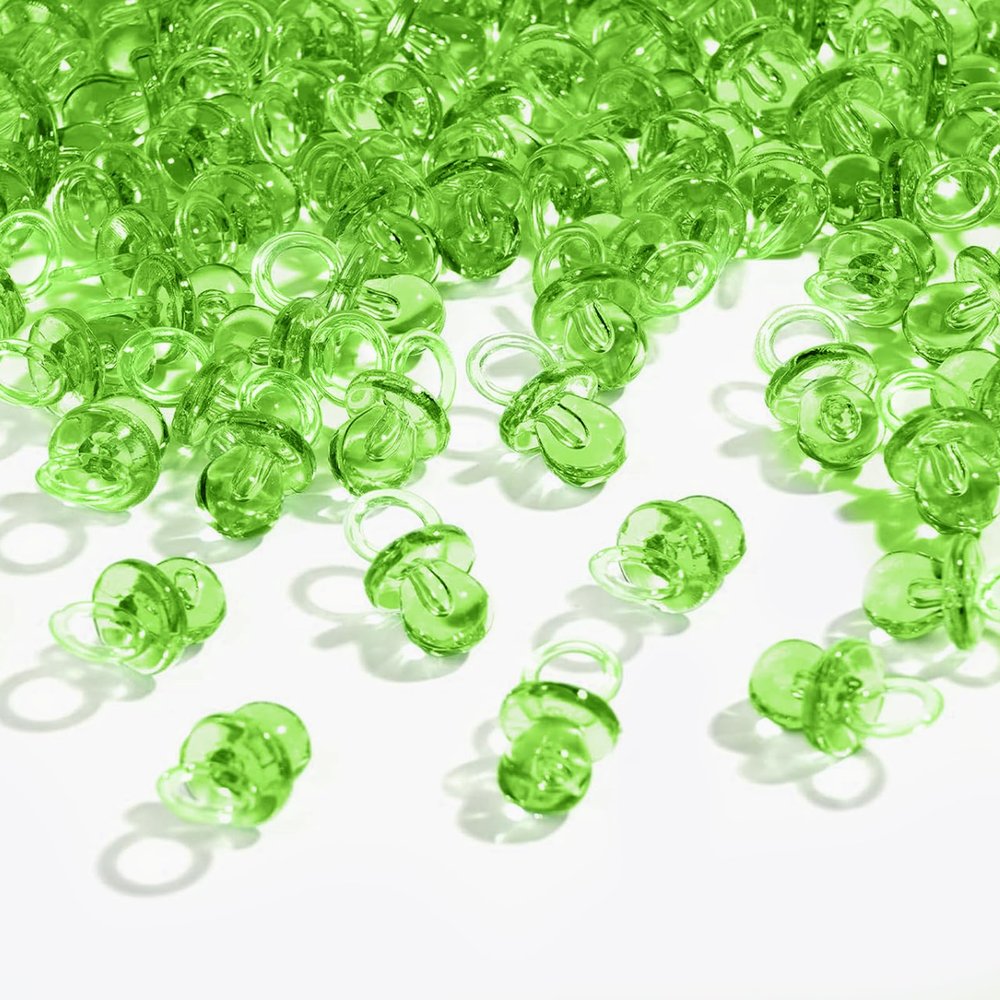 200 Pieces 0.86 Inch Baby Pacifier Baby Shower Plastic Pacifier for Baby Shower Pacifier, Baby Shower Gender Show Party Decoration DIY Birthday Party Gift (Green)