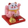 Solar Lucky Cat, Bright Colors Energy Saving Solar Waving Cat Lucky Wealth Welcoming Cat for Home Desktop Ornament, Joyful Eyes (L 23.6 X 13 X 2.8in) view 4