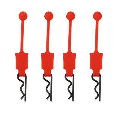 UMTSGYNU 4 Pieces Silica Gel Body Clip Retainer Lock Compatible with 1/10 UDR Buckle(RED)