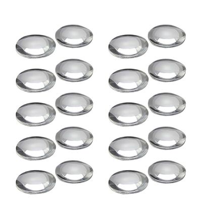 10pcs Focusing Convex Lens Focal Length 45mm Dia 25mm, BiConvex Clear Lens Image Clarity, Convex Glass Lens for VR Glasses