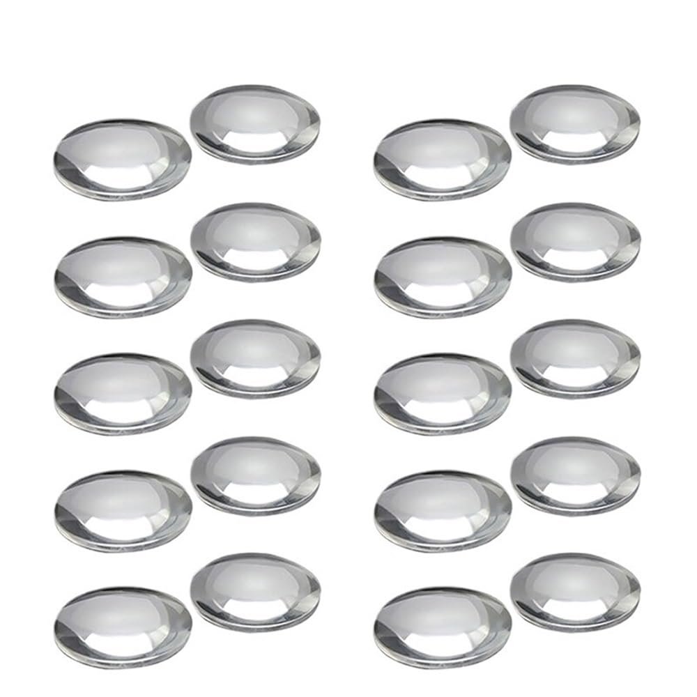 10pcs Focusing Convex Lens Focal Length 45mm Dia 25mm, BiConvex Clear Lens Image Clarity, Convex Glass Lens for VR Glasses