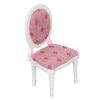 1/12 Scale Dollhouse Chair White Retro Wooden High Back Chair, Mini Dollhouse Furniture Ornaments for Adding Elegance, Birch Wood and Cloth Materials view 3