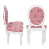 1/12 Scale Dollhouse Chair White Retro Wooden High Back Chair, Mini Dollhouse Furniture Ornaments for Adding Elegance, Birch Wood and Cloth Materials view 4