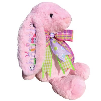 2025 Personalized Embroidered Plush Bunny Easter Bunny Egg Font Handmade Customized Child's First Easter Gift Easter Basket Stuffer