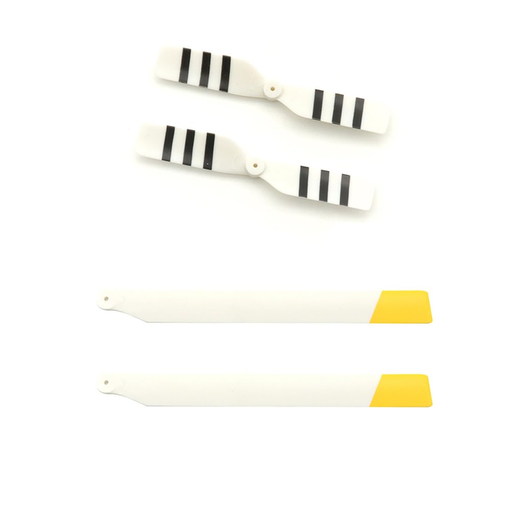 Zeyoking Main Blade Set, Tail Rotor Set, Spare Parts for C138 BELL206 RC Helicopter (White Yellow)