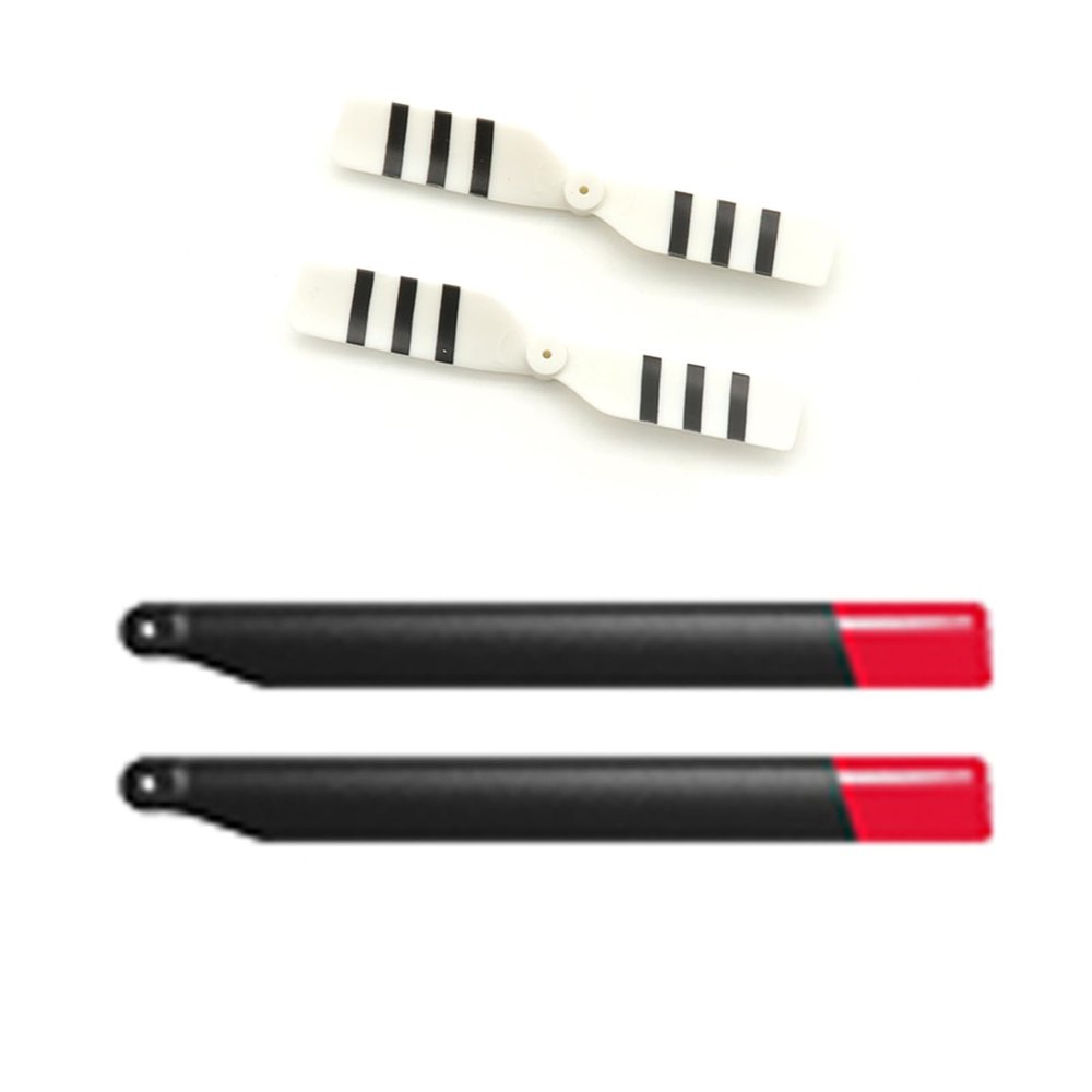 Zeyoking Main Blade Set, Tail Rotor Set, Spare Parts for C138 BELL206 RC Helicopter (Black Red)