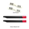 Zeyoking Main Blade Set, Tail Rotor Set, Spare Parts for C138 BELL206 RC Helicopter (Black Red) view 2