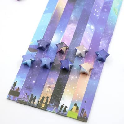 136pcs Hardcover Star Art Star Strip Korean Style Figure Each Set of Star Folding Star Paper Paper Craft