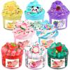 8 Pack Scented Slime kit,3 Clear and 5 Butter Slime,Peach Super Soft Non-Sticky,Jelly Cube Crunchy Crystal Slime, Birthday Party Favor,Stress Relief Toy for Kids Education view 1