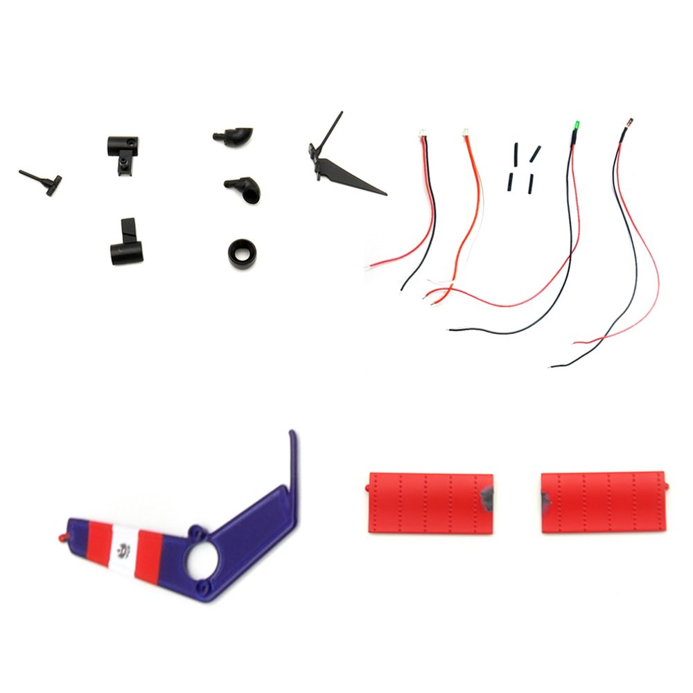 Zeyoking Horizontal Tail, LED, Vertical Tail, Fuselage Decor Parts, Spare Parts for C138 BELL206 RC Helicopter (Deep Blue)
