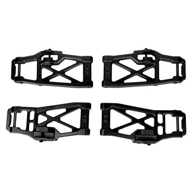 BeaxTurbo Racing Upgrade Parts CNC Aluminum Front & Rear Lower Arms for TRAXXAS MAXX Slash 6S 4pcs #2583 (Black)